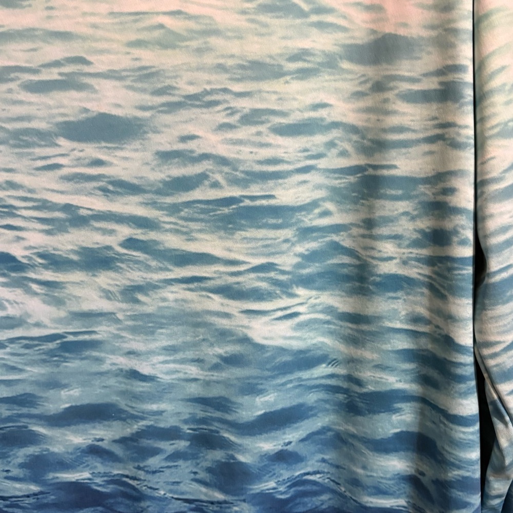 Reel Life‎ Shirt Mens Large Blue Green Ocean Waves UV sun defender lightweight - Picture 7 of 8